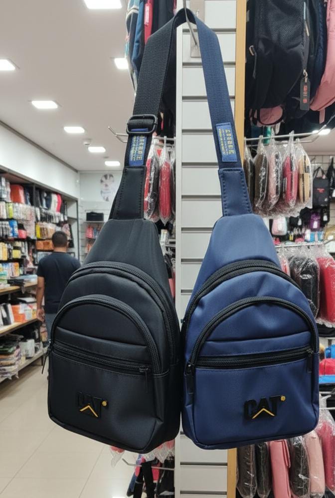 13" Foam-Coated Crossbody Bag – 3 Zip Pockets, 2 Colors