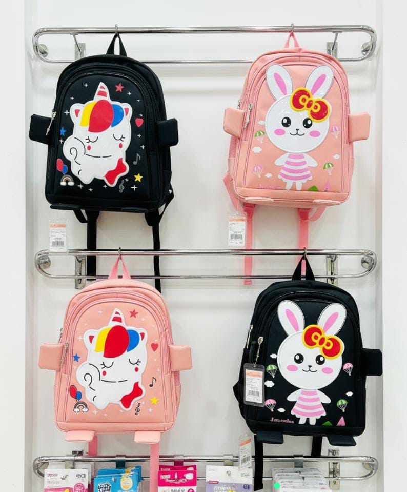 13" Unicorn Ear Kids Backpack – Foam Coated, 3 Zip Pockets